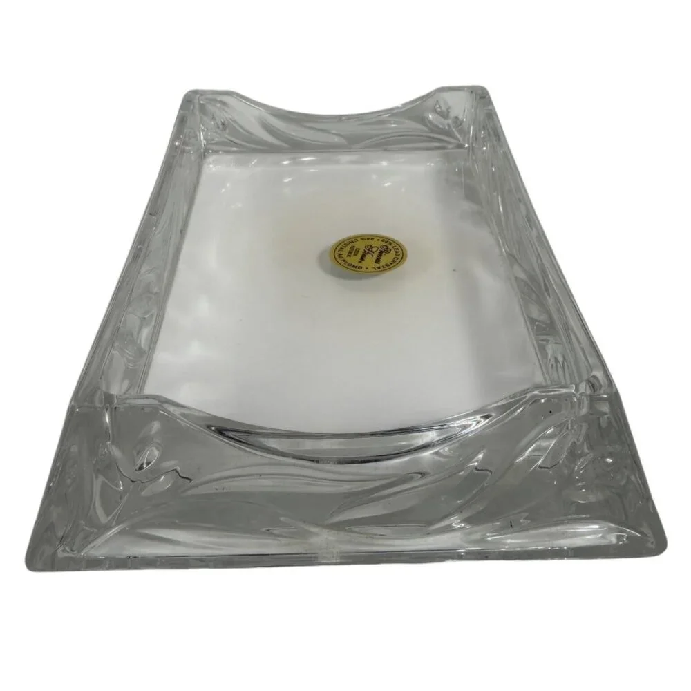 Princess House 24% Lead Crystal Memo Pad Holder Retired + Original Paper